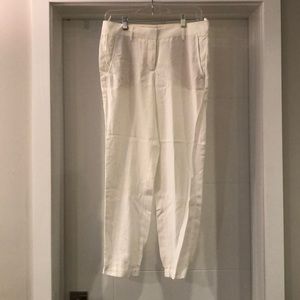 White linen pants